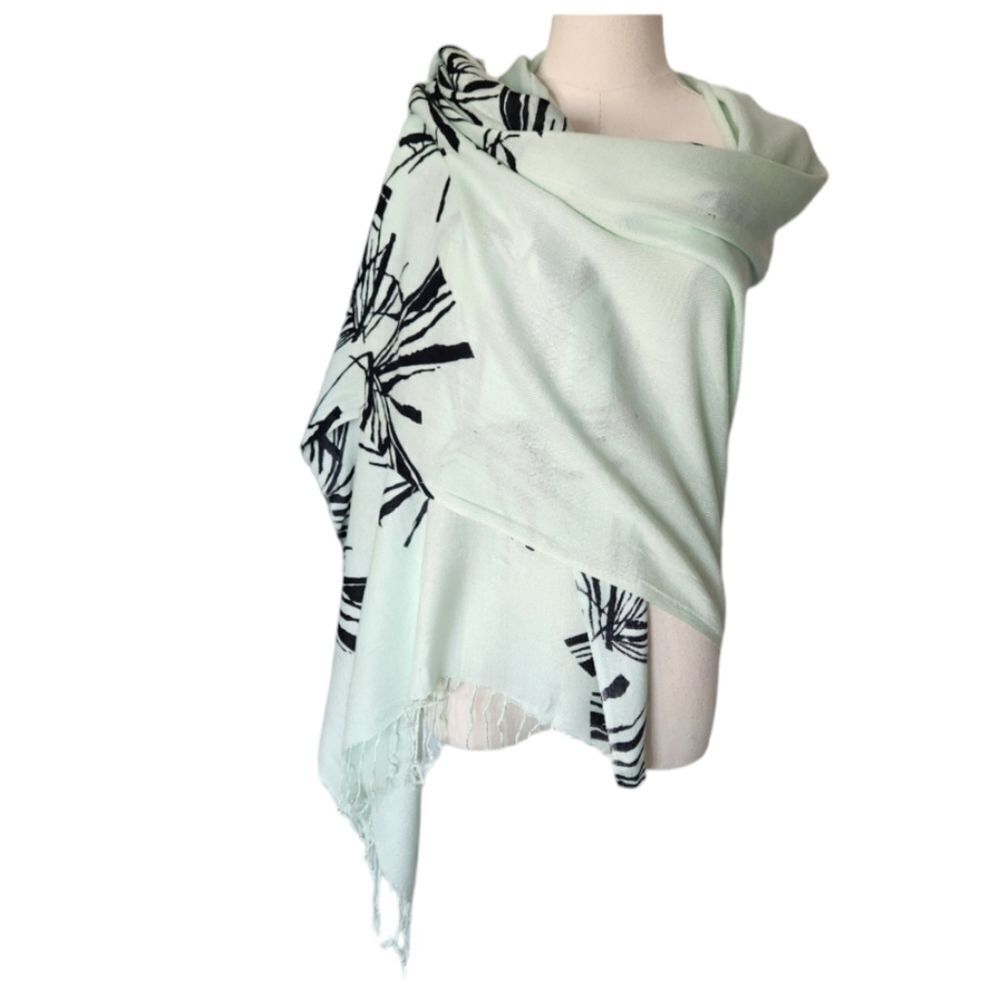 Vintage Le Chateau Mint Green Scarf